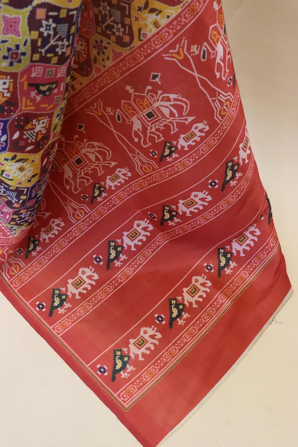 Red_Smooth_Silk_Saree_With_Patola_Print
